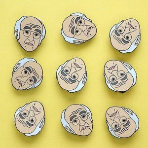 Larry David / Bernie Sanders Pin